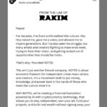 Rakim Explains His New AI & Crypto Powered Company ‘NOTES’ In Now Deleted IG Post